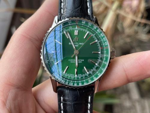 BREITLING Aviation Chronograph Collection Automatic Mechanical Movement Men's Watches Watch 41mm Green Dial