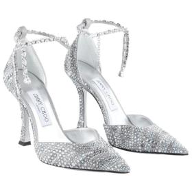 Jimmy Choo Stevie Slim Heel High Heels 10cm Women's Silver