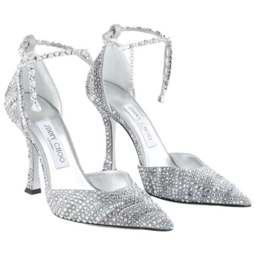 Jimmy Choo Stevie Slim Heel High Heels 10cm Women's Silver