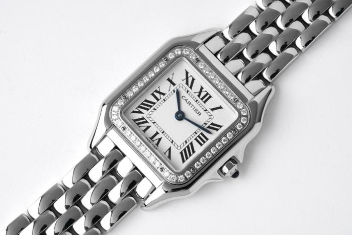 CARTIER Panthère De Cartier Quartz Movement Unisex Watch 36.5*26.7mm White Dial Stainless Steel Case