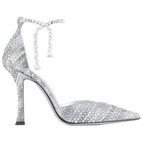 Jimmy Choo Stevie Slim Heel High Heels 10cm Women's Silver