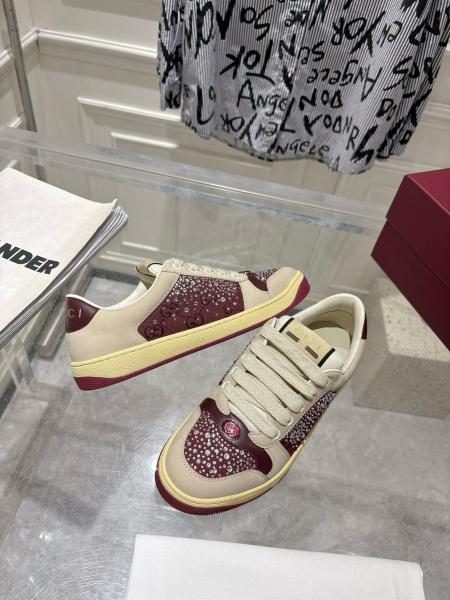 GUCCI Screener Low top Skateboard Shoes 3cm Women's Red