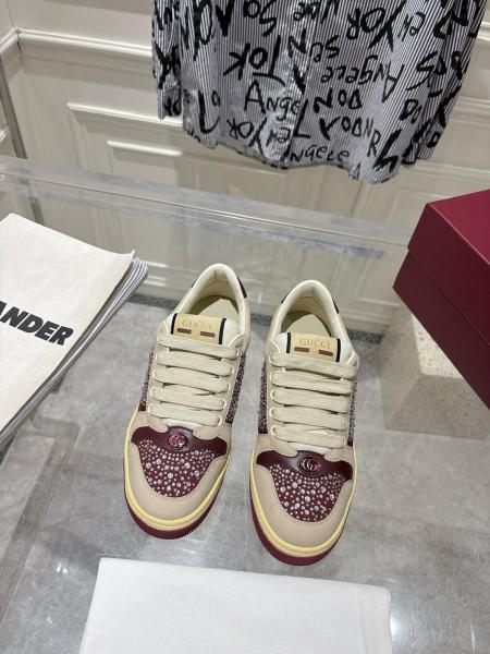 GUCCI Screener Low top Skateboard Shoes 3cm Women's Red