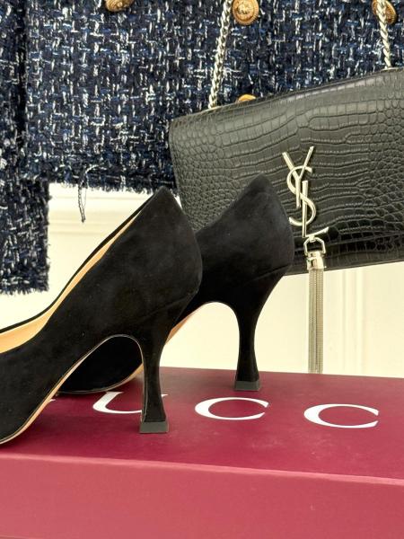 GUCCI Interlocking G Slim Heel High Heels 8.5cm Women's Black