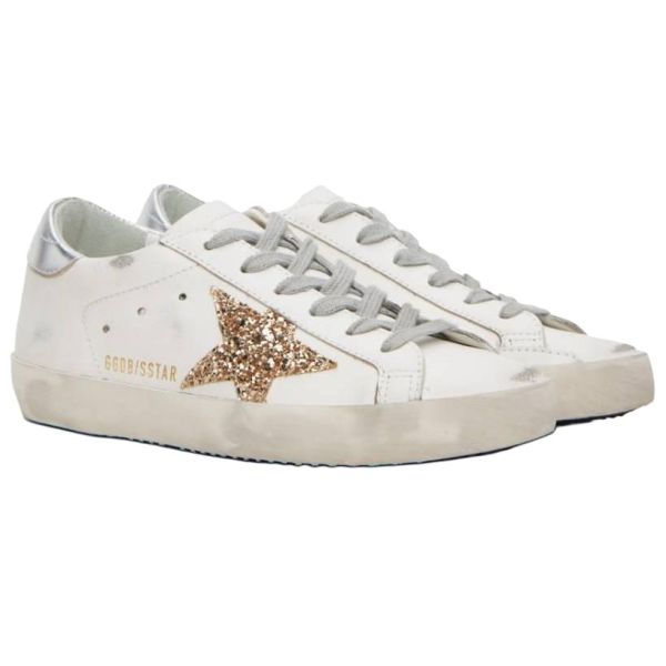 Golden Goose Super Star Low top Skateboard Shoes Women's Silver White