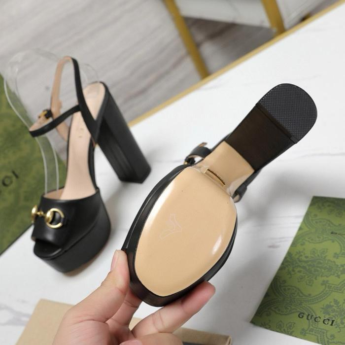 GUCCI Horsebit One Strap Sandals 8.5cm Women's Black