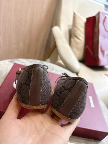 GUCCI Horsebit Flat Mary Jane Shoes Women's Brown