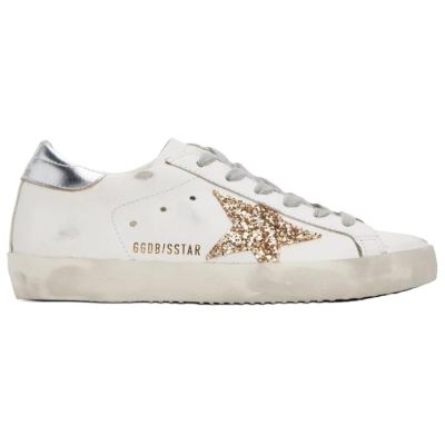 Golden Goose Super Star Low top Skateboard Shoes Women's Silver White