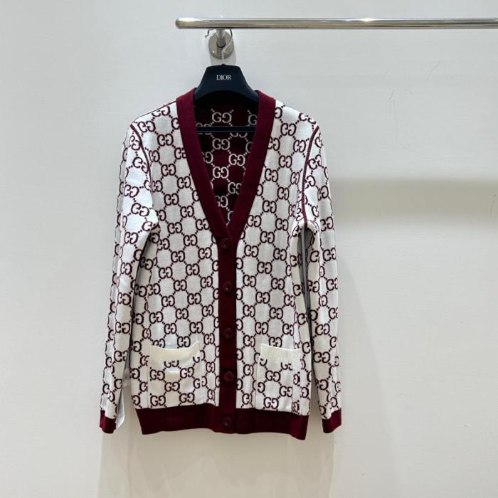 GUCCI Reversible Gg Jacquard Button Up Cardigan