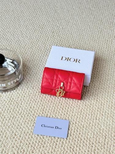 DIOR My Dior Lambskin Wallet Women's Red S0966ONMJ-M323 size 11*3*7.5cm