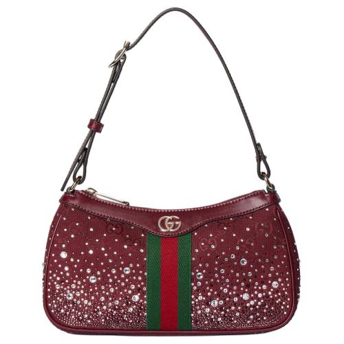 GUCCI Ophidia Canvas Leather Shoulder Bag Small Women's Red 841341-FAFFA-8541 size 25.9*6.6*15cm