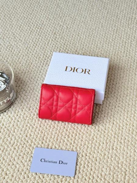 DIOR My Dior Lambskin Wallet Women's Red S0966ONMJ-M323 size 11*3*7.5cm