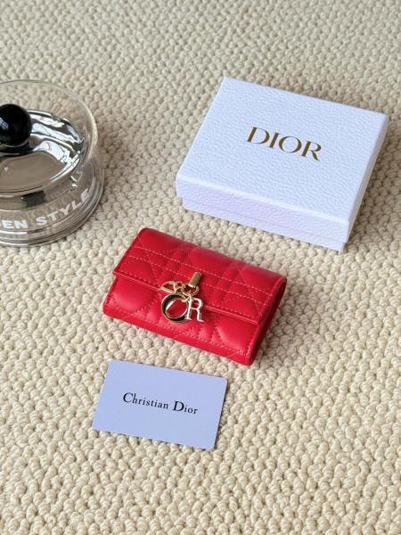 DIOR My Dior Lambskin Wallet Women's Red S0966ONMJ-M323 size 11*3*7.5cm