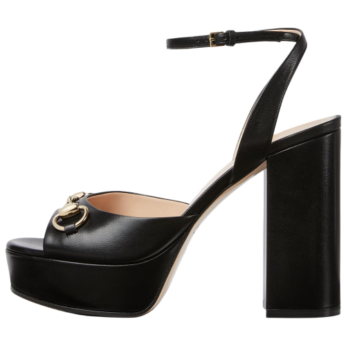 GUCCI Horsebit One Strap Sandals 8.5cm Women's Black