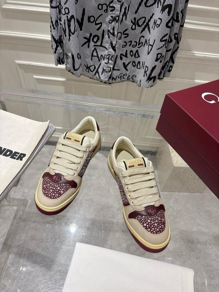 GUCCI Screener Low top Skateboard Shoes 3cm Women's Red