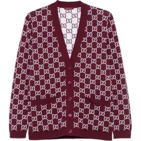 GUCCI Reversible Gg Jacquard Button Up Cardigan