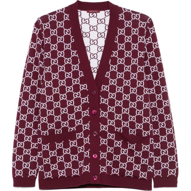 GUCCI Reversible Gg Jacquard Button Up Cardigan