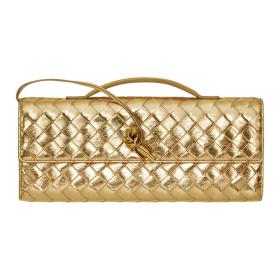 Bottega Veneta Lambskin Clutch Women's Gold 741511V4P128922 