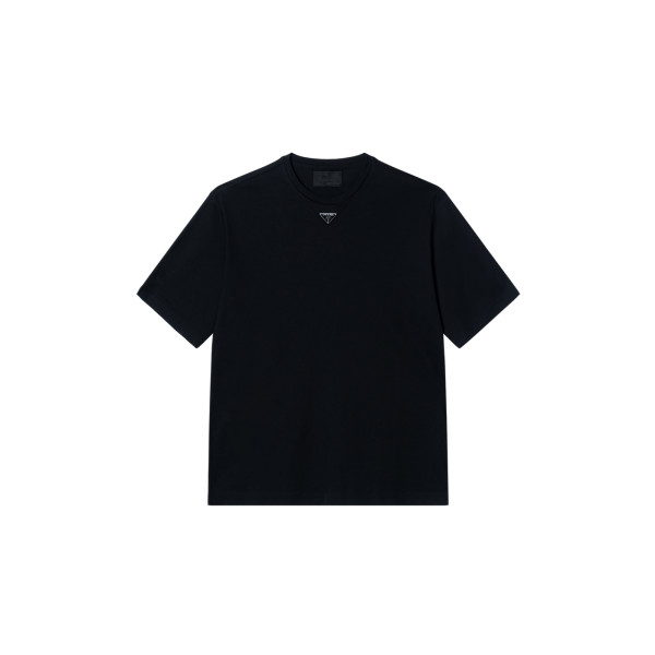 PRADA T Shirts Men's Black Crew Neck Moderate