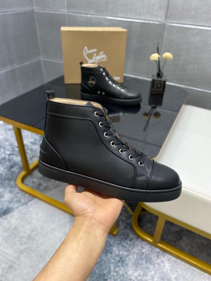 Christian Louboutin Louis Flat High Black Black