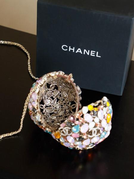 CHANEL Rhinestone Shoulder Bag Clutch Women's Multicolor AS5013-B23088-U5762 size 13*13*13 cm
