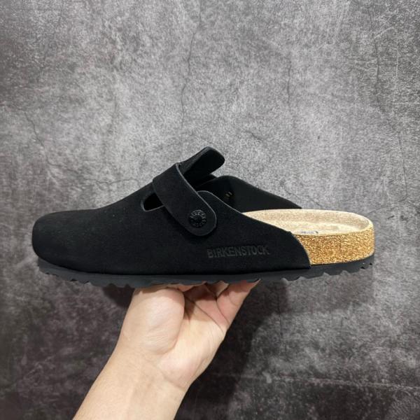 Birkenstock Boston Soft Footbed Suede Black