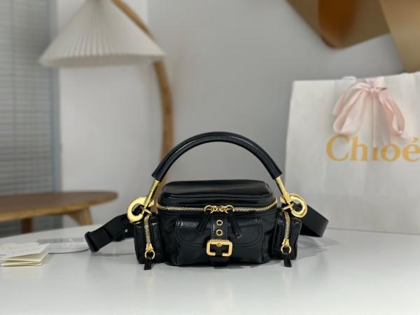 Chloe Calfskin Shoulder Bag, Crossbody Bag, Handbag Small Women's Black CHC24-WS534O24-001 size 25*12*12 cm