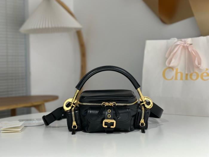 Chloe Calfskin Shoulder Bag, Crossbody Bag, Handbag Small Women's Black CHC24-WS534O24-001 size 25*12*12 cm