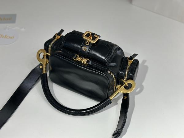 Chloe Calfskin Shoulder Bag, Crossbody Bag, Handbag Small Women's Black CHC24-WS534O24-001 size 25*12*12 cm