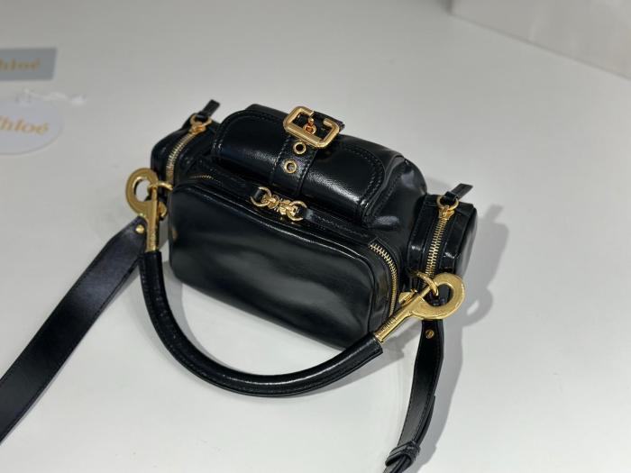 Chloe Calfskin Shoulder Bag, Crossbody Bag, Handbag Small Women's Black CHC24-WS534O24-001 size 25*12*12 cm