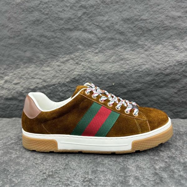 GUCCI ACE Low top Skateboard Shoes Men's Brown