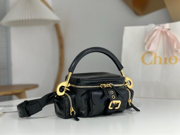 Chloe Calfskin Shoulder Bag, Crossbody Bag, Handbag Small Women's Black CHC24-WS534O24-001 size 25*12*12 cm