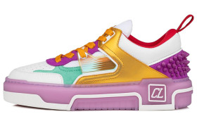 Christian Louboutin CL Astroloubi Low Top Skateboard Shoes White Purple Yellow