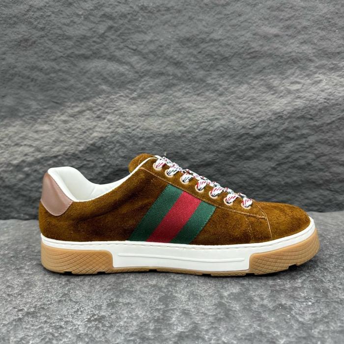 GUCCI ACE Low top Skateboard Shoes Men's Brown