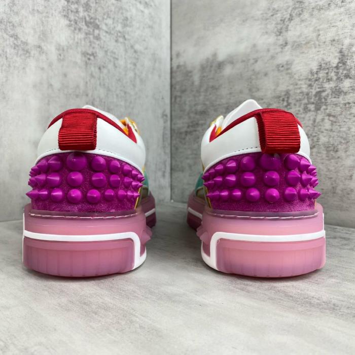 Christian Louboutin CL Astroloubi Low Top Skateboard Shoes White Purple Yellow