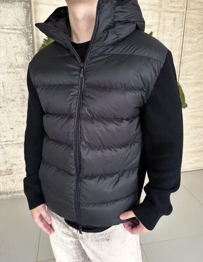Moncler Panelled Zip Up Hooded Jacket