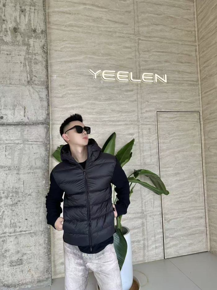 Moncler Panelled Zip Up Hooded Jacket