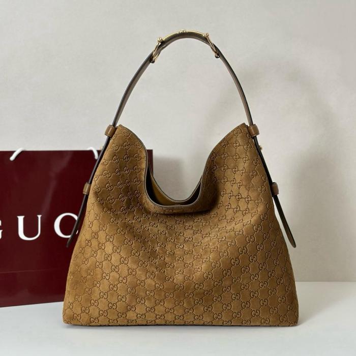 GUCCI GG Suede Tote Bag, Shopping Bag, Shoulder Bag Large Women's Brown 850546-AAFOJ-2118 size 40*12*36cm