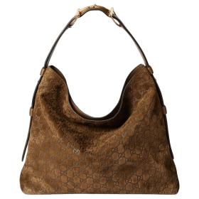 GUCCI GG Suede Tote Bag, Shopping Bag, Shoulder Bag Large Women's Brown 850546-AAFOJ-2118 size 40*12*36cm