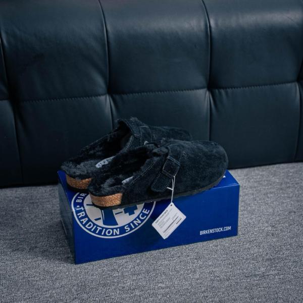 Birkenstock Boston Shearling Suede Black