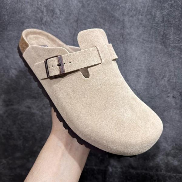 Birkenstock Boston Suede Latte Cream