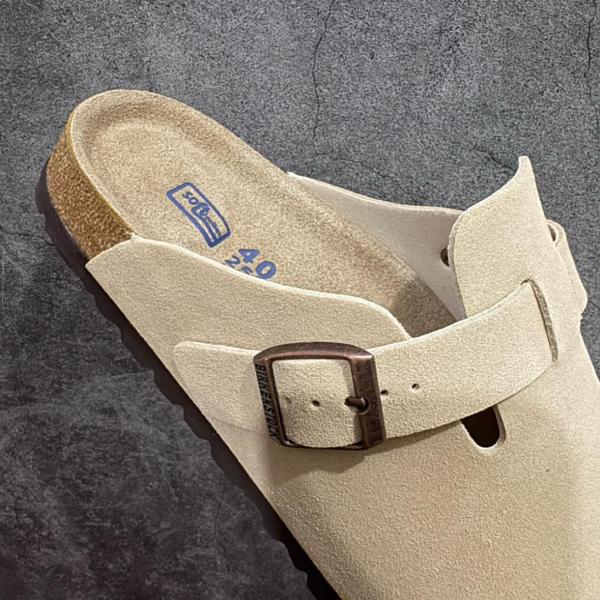 Birkenstock Boston Suede Latte Cream