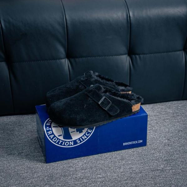 Birkenstock Boston Shearling Suede Black