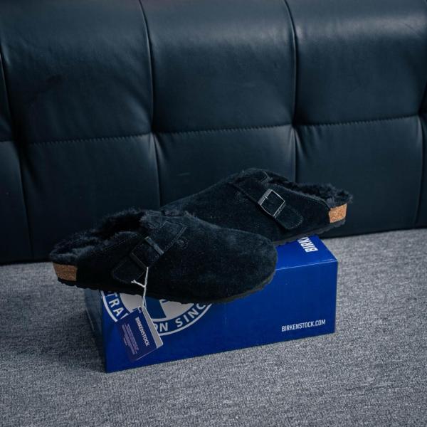 Birkenstock Boston Shearling Suede Black
