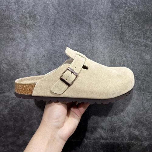 Birkenstock Boston Suede Latte Cream