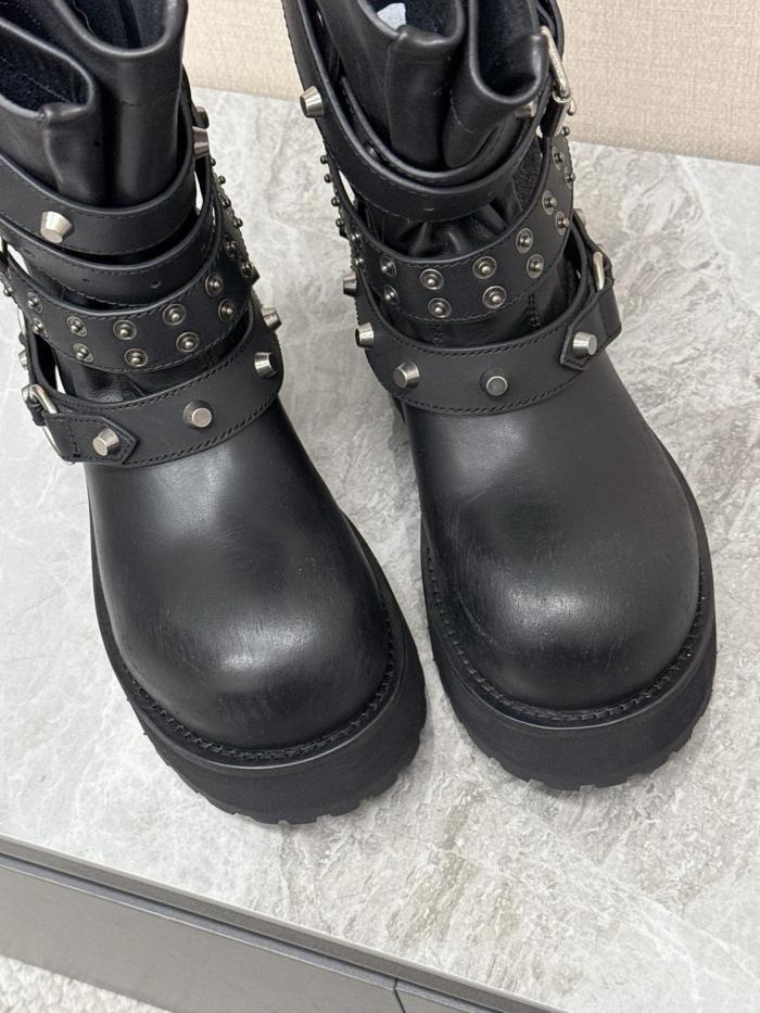 Balenciaga Venom City Calfskin Ankle Boots 2cm Black