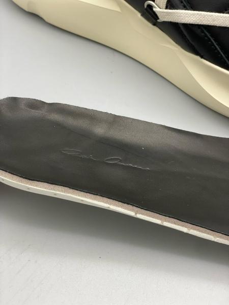 RICK OWENS/RO Megalace Geth Cow Leather Low top Casual Shoes Men's Gray Black