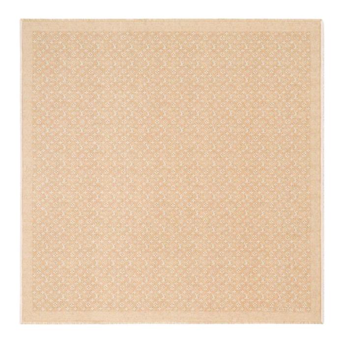 LOUIS VUITTON Cotton Shawls Women's Light Umber M96832 142.5*142.5cm