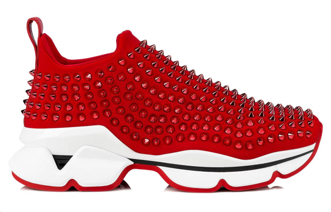 Christian Louboutin CL Low Top Chunky Sneakers Red White