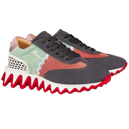 Christian Louboutin CL Low top Casual Shoes Black Orange Green